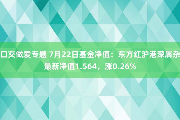 口交做爱专题 7月22日基金净值：东方红沪港深羼杂最新净值1.564，涨0.26%